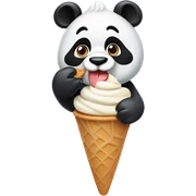 Panda eating ice cream sticker