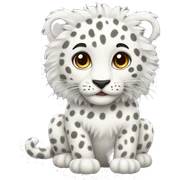 white fluffy leopard sticker