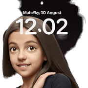 smiling girl with long hair sticker