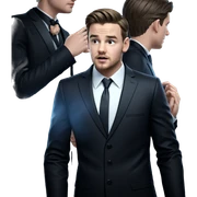 three boys in formal attire sticker