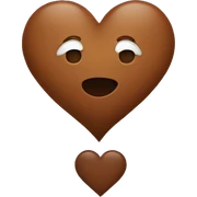 Brown heart sticker