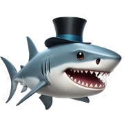 Shark with a top hat sticker