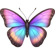 Iridescent butterfly sticker