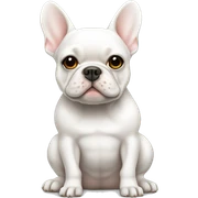White Frenchie sitting sticker