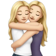White Girl hugs white girl sticker