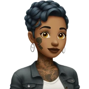 girl with tattoos sticker