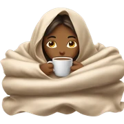 girl inside a blanket sipping coffee eyes closed sticker