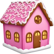 A pink gingerbread house sticker