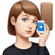 female, wearing black tshirt, short hair sticker