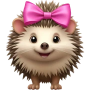 hedgehog with a pink bow sticker