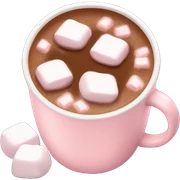 Light Pink mug of hot chocolate with marshmallows  sticker