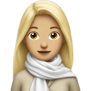 Blonde girl with white scarf sticker
