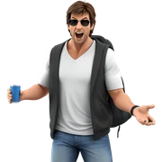 casual cool guy portrait sticker
