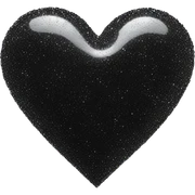 Sparkly black heart sticker