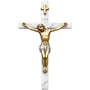 White marble crucifix cross sticker