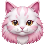 Pink and white cat sticker