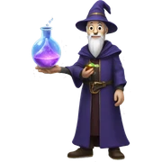 Wizard with potion sticker