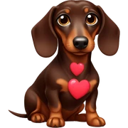 chocolate tan dachshund with heart eyes  sticker