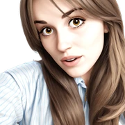 girl with long brown hair sticker