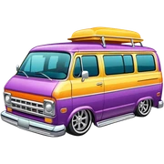 Slammed lowrider van sticker