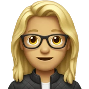 Boy with blond long hair with glasses sticker
