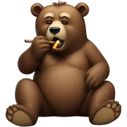 Bear smoking sticker