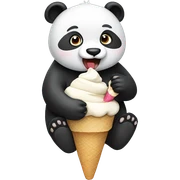 Panda eating ice cream sticker