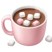 Light Pink mug of hot chocolate with marshmallows  sticker
