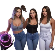 girls in neon lights sticker