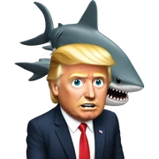 trump with shark sticker