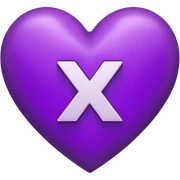 The white Letter “x” inside a Purple Heart sticker