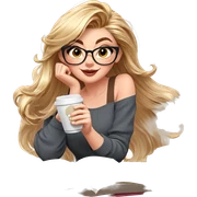 smiling girl with coffee cup sticker