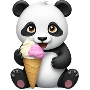 Panda eating ice cream sticker