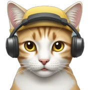 Cat wearing headphoes sticker