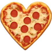 Heart shape pizza sticker