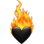 black heart on fire sticker