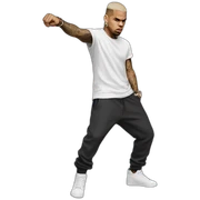 Chris Brown in fighting pose sticker