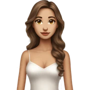 Beautiful angel wings long dress brown hair eyelashes sticker