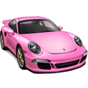 pink porsche glow  sticker