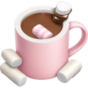 Light Pink mug of hot chocolate with marshmallows  sticker