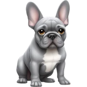 Grey colored French bulldog full body  sticker
