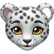 cute snow leopard shows a heart sticker