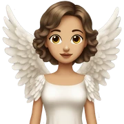 Beautiful angel wings long dress brown hair eyelashes sticker