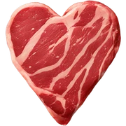 Heart shaped steak sticker