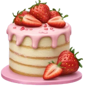 birthday cake with strawberries  sticker