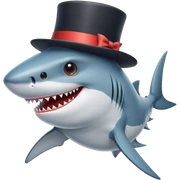 Shark with a top hat sticker
