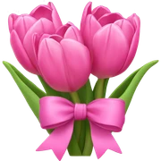 Pink tulips with a bow sticker