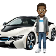 bmw i8 with boy sticker