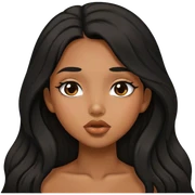 Tan girl with black long hair kisses  sticker