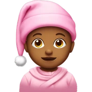 Baby with pink santa hat sticker